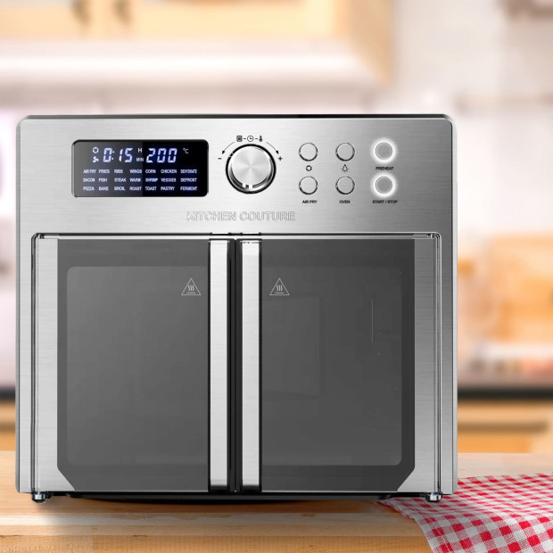 Kitchen 25 Litre Air Fryer Oven French Door Multifunctional Silver Image 4