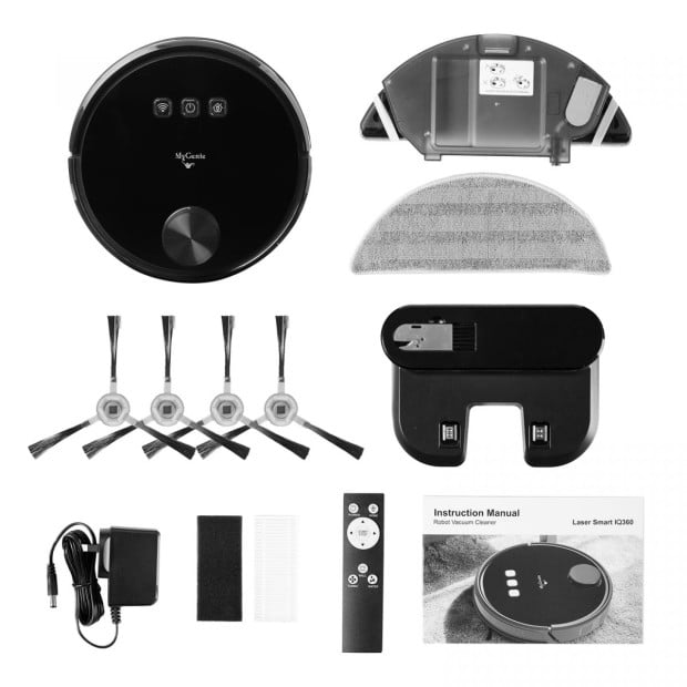 Laser Smart Pro IQ 360 Robot Vacuum Cleaner Black WIFI Remote Control Image 10
