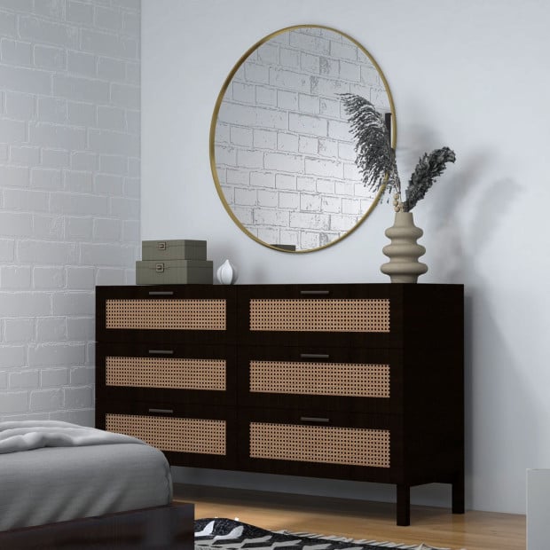 Tulum Rattan 6 Chest of Drawers Cabinet Bedroom Storage Tallboy Image 2