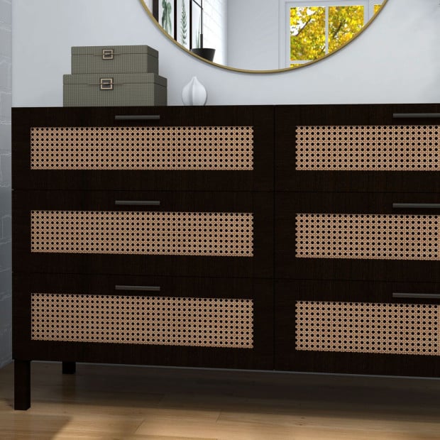 Tulum Rattan 6 Chest of Drawers Cabinet Bedroom Storage Tallboy Image 3