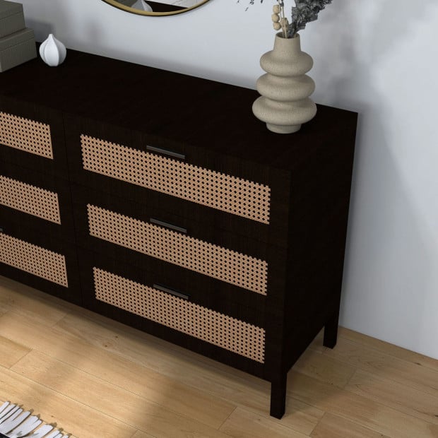 Tulum Rattan 6 Chest of Drawers Cabinet Bedroom Storage Tallboy Image 4