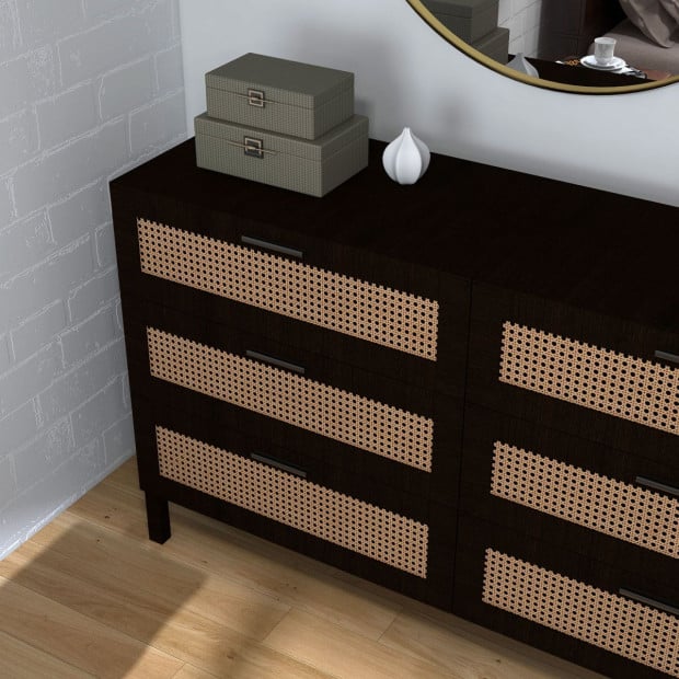 Tulum Rattan 6 Chest of Drawers Cabinet Bedroom Storage Tallboy Image 7