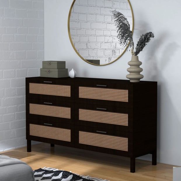 Tulum Rattan 6 Chest of Drawers Cabinet Bedroom Storage Tallboy Image 9