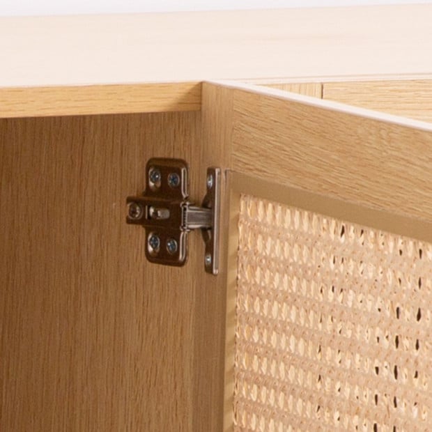 Santiago Rattan Entertainment Unit TV Stand Cabinet Storage Oak Image 8