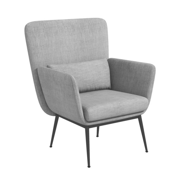 Cora Accent Chair Occasional Fabric Luxury Upholstered Light Grey