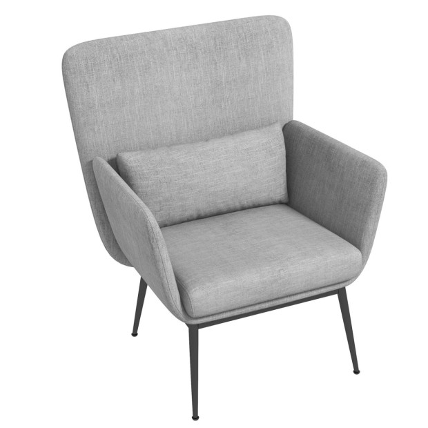 Cora Accent Chair Occasional Fabric Luxury Upholstered Light Grey Image 10
