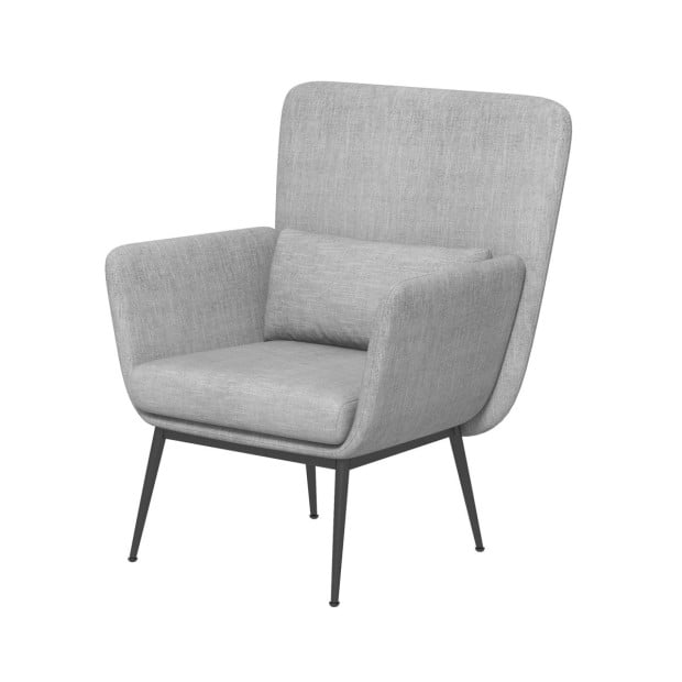 Cora Accent Chair Occasional Fabric Luxury Upholstered Light Grey Image 11