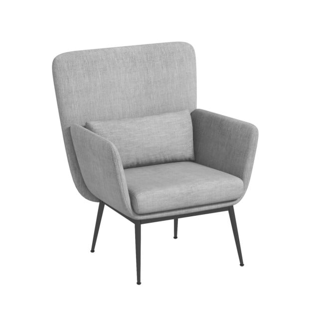 Cora Accent Chair Occasional Fabric Luxury Upholstered Light Grey Image 12