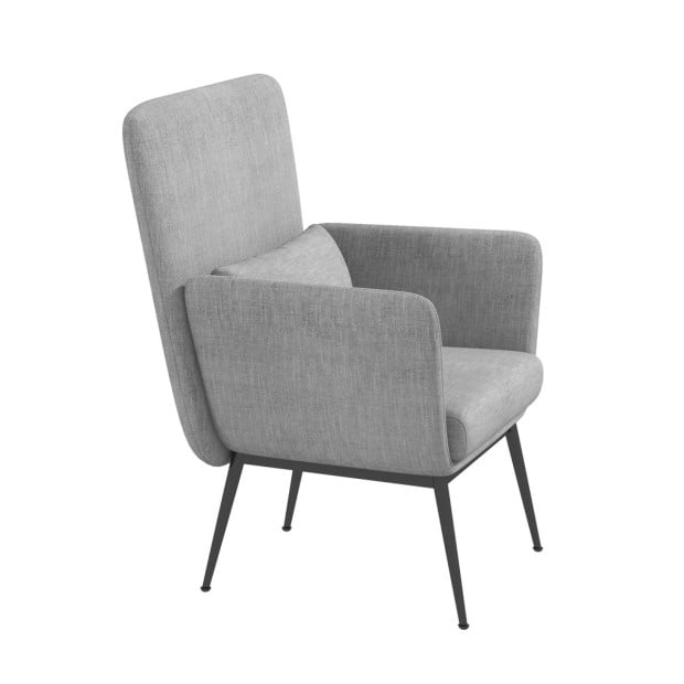 Cora Accent Chair Occasional Fabric Luxury Upholstered Light Grey Image 7
