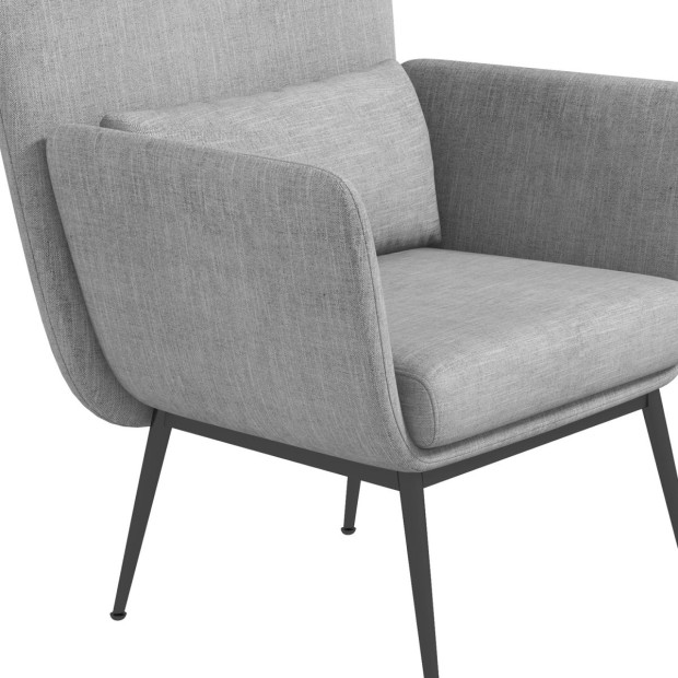 Cora Accent Chair Occasional Fabric Luxury Upholstered Light Grey Image 8