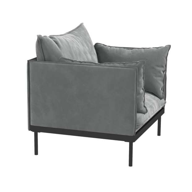 Camilla Luxury Upholstered 1 Seater Sofa Armchair Light Grey Image 7