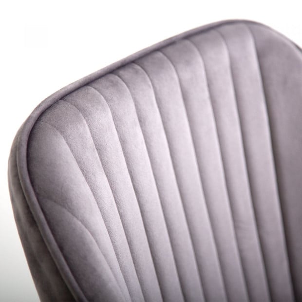 Velvet Office Chair Mid Back Swivel Height Adjustable Grey Image 10