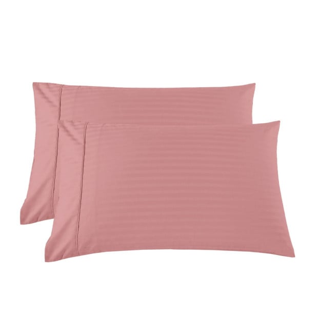 1200 TC 100% Cotton Sheet Set Stripe Hotel Grade Double Desert Rose Image 5