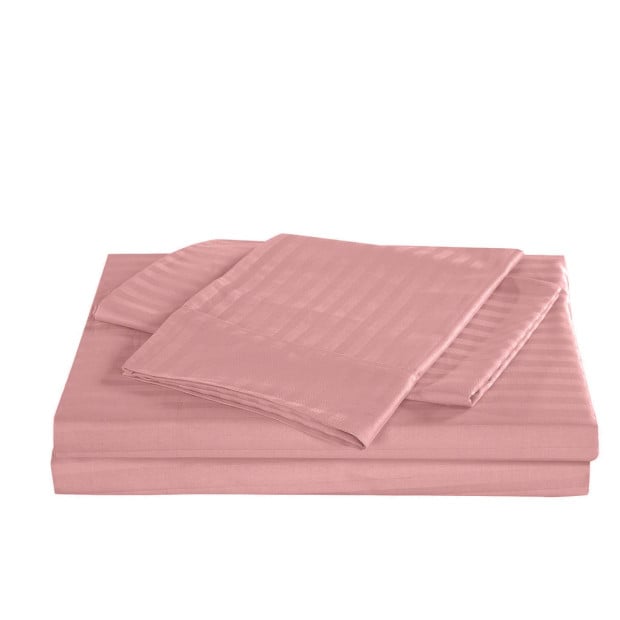 1200 TC 100% Cotton Sheet Set Stripe Hotel Grade Double Desert Rose Image 7