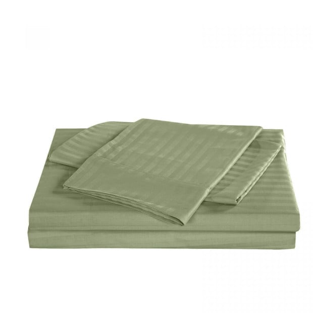 1200 Thread Count 100% Egyptian Cotton Sheet Set Queen - Olive Image 5