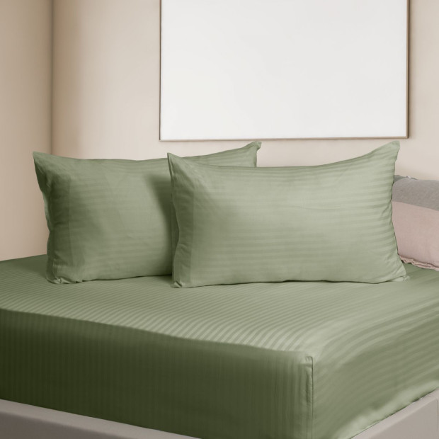 1200 Thread Count 100% Egyptian Cotton Sheet Set Queen - Olive Image 6