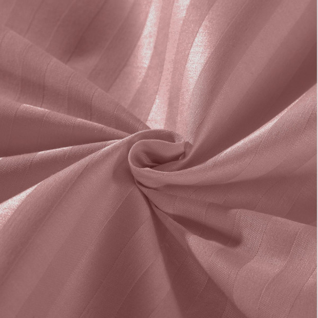 1200 Thread Count 100% Cotton Stripe Quilt Cover Set King Desert Rose Image 2