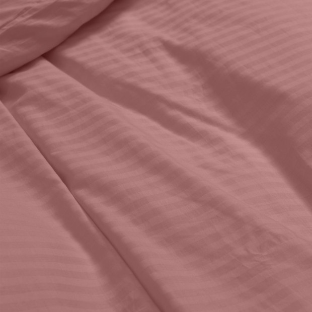 1200 Thread Count 100% Cotton Stripe Quilt Cover Set King Desert Rose Image 3