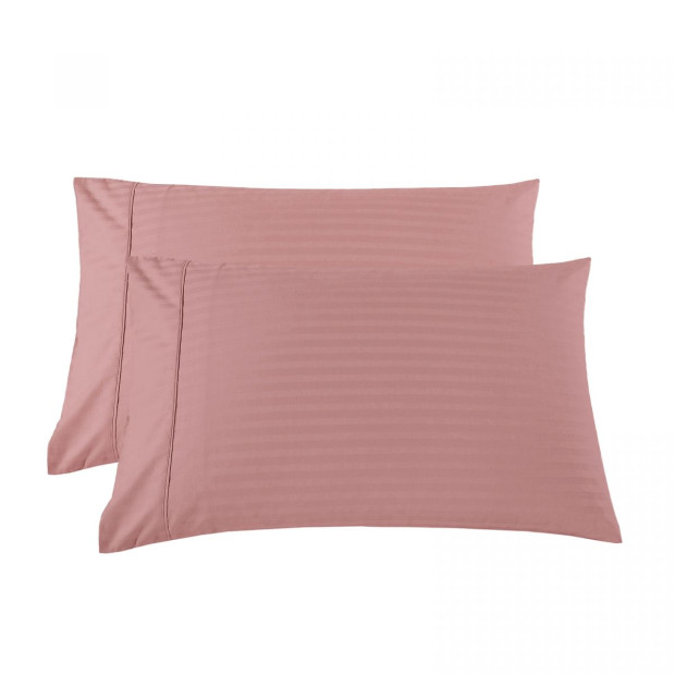 1200 Thread Count 100% Cotton Stripe Quilt Cover Set King Desert Rose Image 5