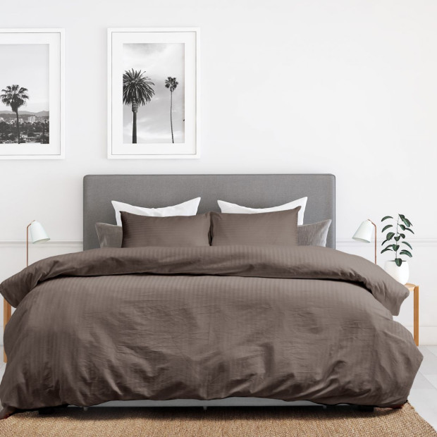 1200 Thread Count 100% Cotton Quilt Cover Set Super King Charcoal