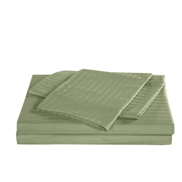 1200 Thread Count 100% Cotton Quilt Cover Set - Super King - Olive Image 6