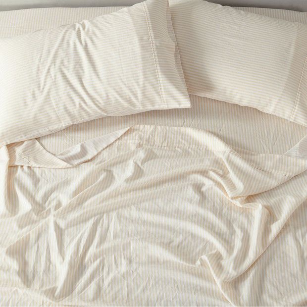 Striped Flax Linen Blend Quilt Cover Set - Queen - Beige Image 10
