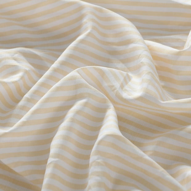 Striped Flax Linen Blend Quilt Cover Set Bedding - King - Beige Image 6