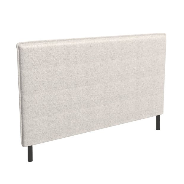 Gia Boucle Bedhead Headboard Upholstered Luxury Cushioned White Queen