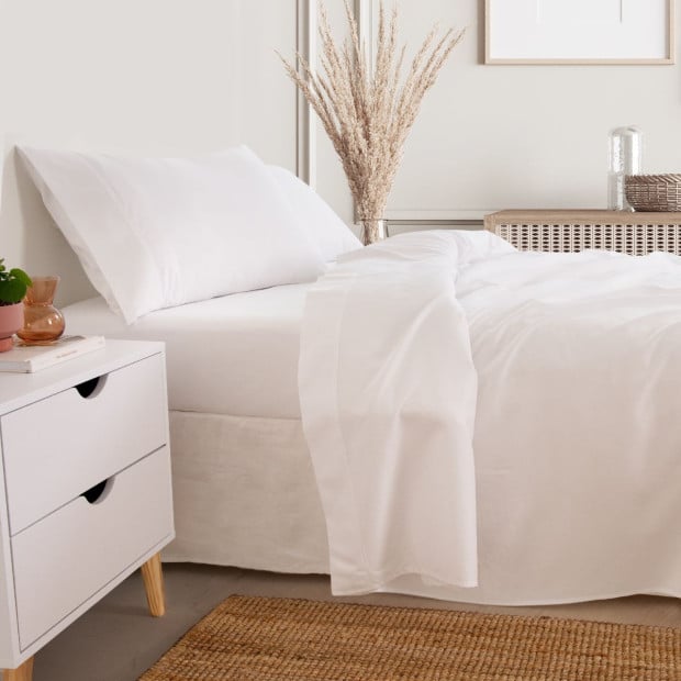 3000TC Bamboo Cooling Sheet Set Ultra Soft Bedding - Queen - White
