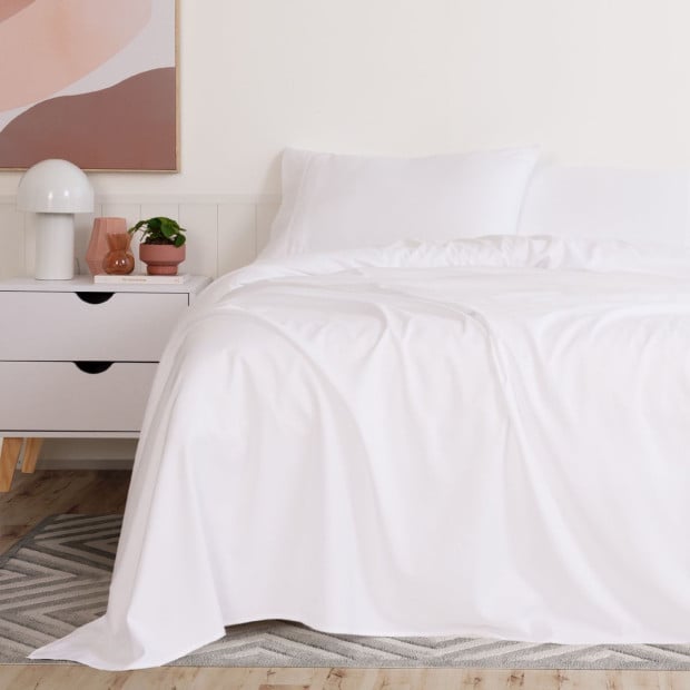 3000TC Bamboo Cooling Sheet Set Ultra Soft Bedding - Queen - White Image 2