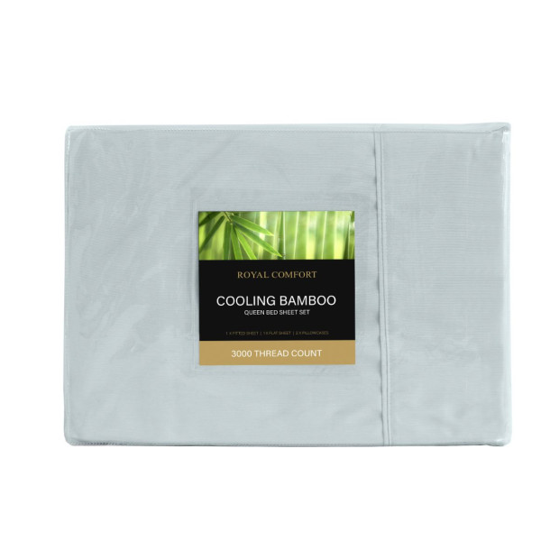 3000TC Bamboo Cooling Sheet Set Ultra Soft Bedding - Queen - Aqua Image 11