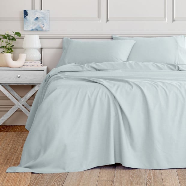 3000TC Bamboo Cooling Sheet Set Ultra Soft Bedding - Queen - Aqua Image 2