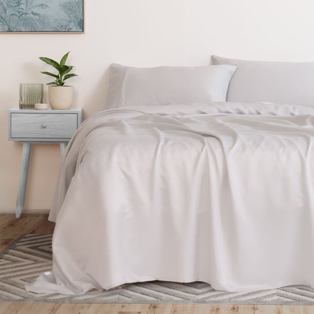 3000TC Bamboo Cooling Sheet Set Ultra Soft Bedding - Queen - Mid Grey Image 2