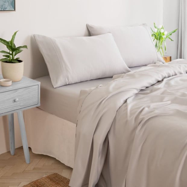 3000TC Bamboo Cooling Sheet Set Ultra Soft Bedding - Queen - Mid Grey Image 3