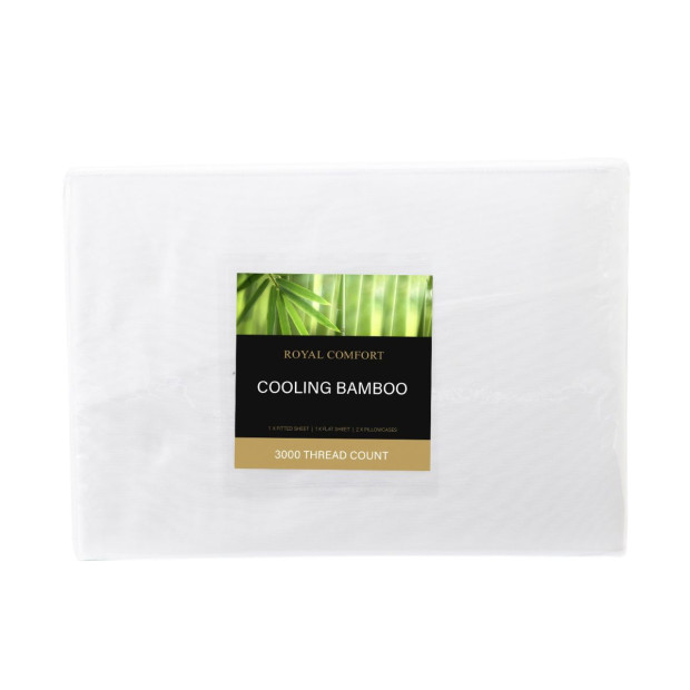 3000TC Bamboo Cooling Sheet Set Ultra Soft Bedding - King - White Image 11