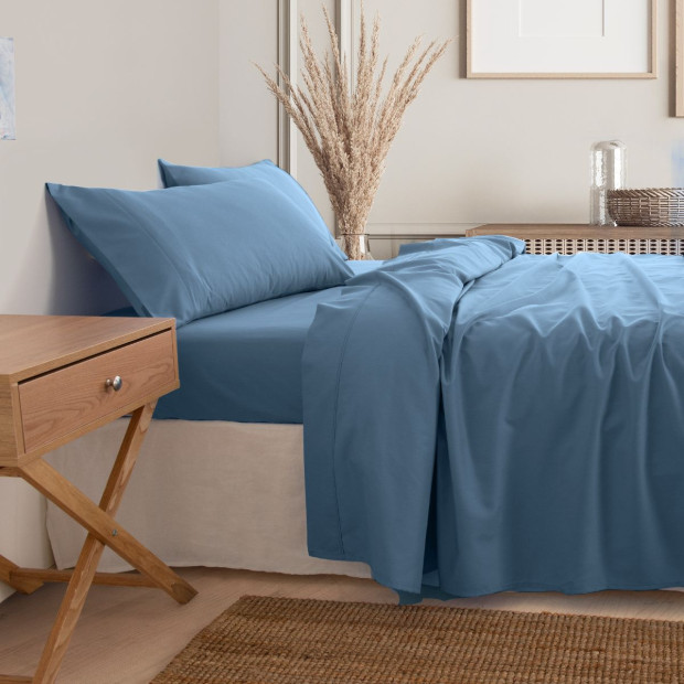 3000TC Bamboo Cooling Sheet Set Ultra Soft Bedding - King - Denim