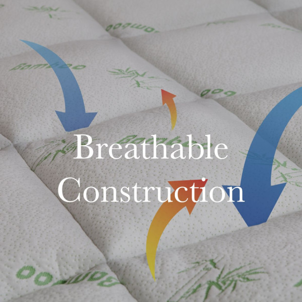 1000GSM Luxury Bamboo Covered Mattress Topper Ball Fibre Queen - White Image 7