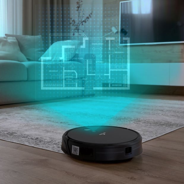 V-MAX 3000 Robotic Vacuum Cleaner VSLAM Technology Wi-Fi Control Black Image 2