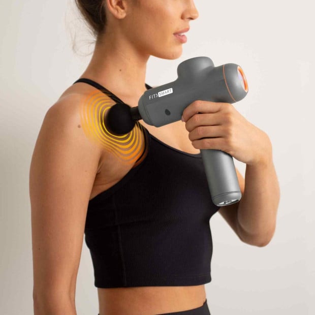 LED Touch Screen POWER-X Vibration Therapy Device Massage Gun Grey Image 8
