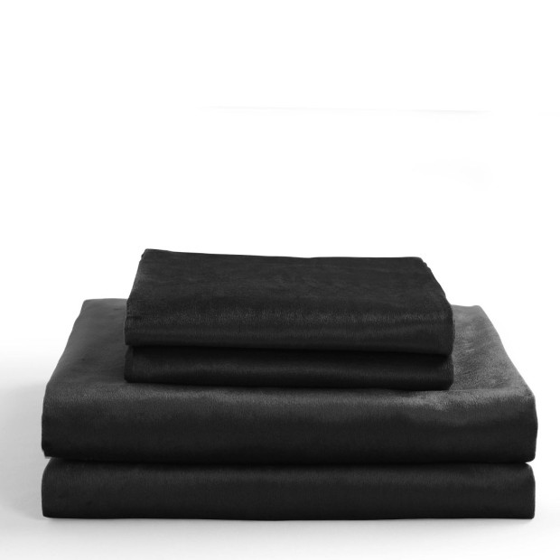 Velvet Quilt Cover Set Super Soft Luxurious Warmth Queen Charcoal Image 10