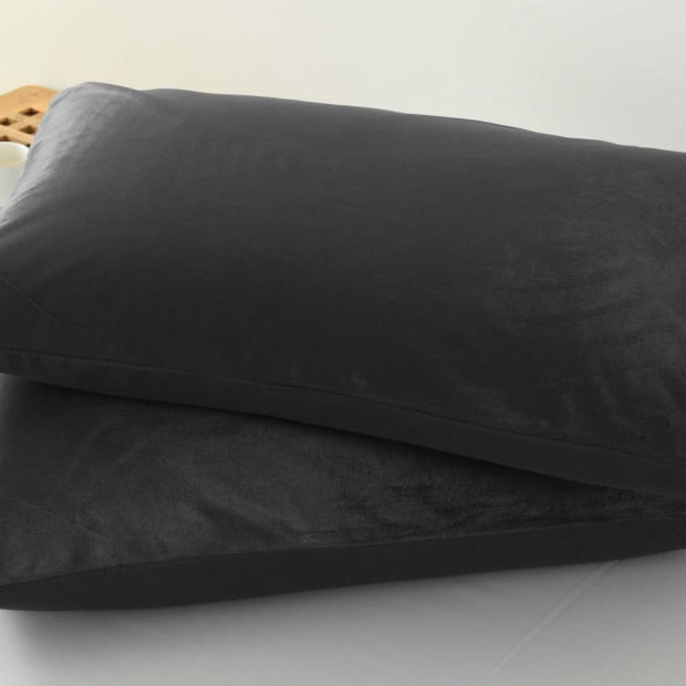 Velvet Quilt Cover Set Super Soft Luxurious Warmth Queen Charcoal Image 5