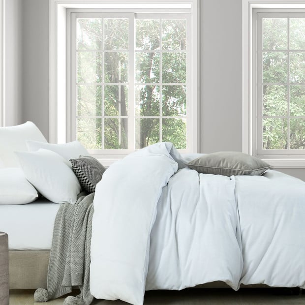 Velvet Quilt Cover Set Super Soft Luxurious Warmth Bedding King White Image 3