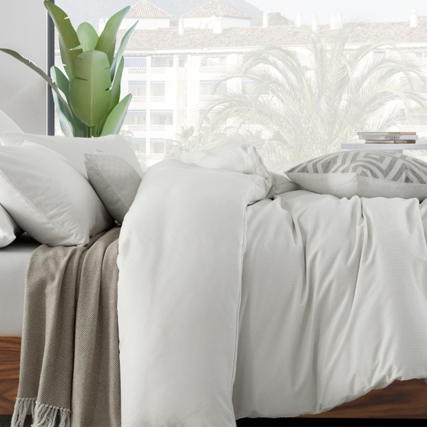 Velvet Corduroy Quilt Cover Set Super Soft Warmth Queen White Image 3