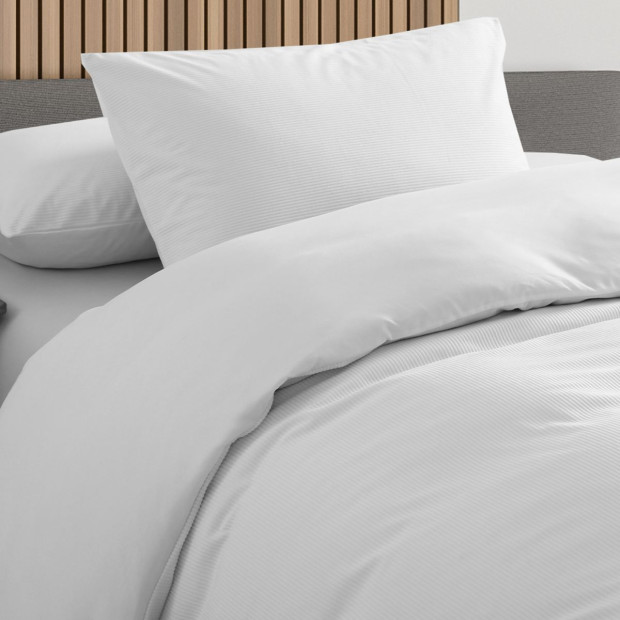 Velvet Corduroy Quilt Cover Set Super Soft Warmth Queen White Image 4