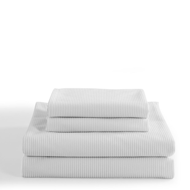 Velvet Corduroy Quilt Cover Set Super Soft Warmth Queen White Image 6