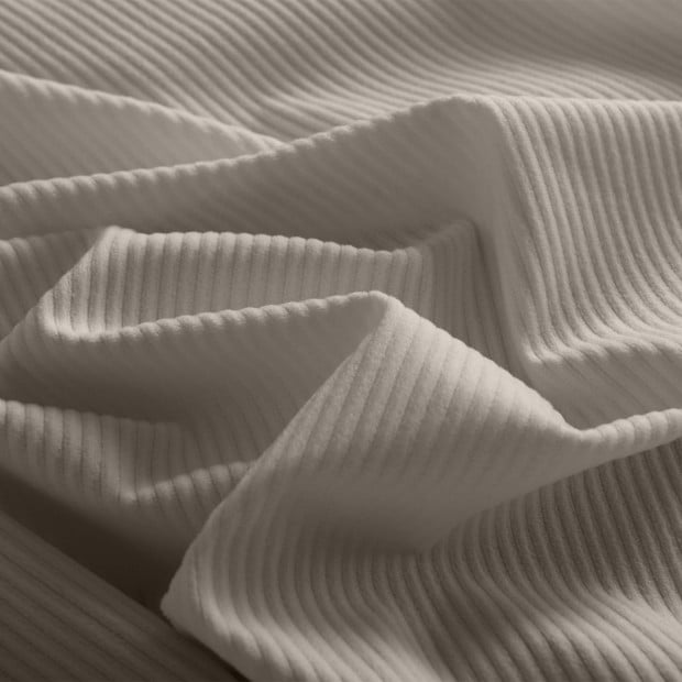 Velvet Corduroy Quilt Cover Set Super Soft Warmth - Queen - Beige Image 5