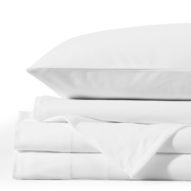 Polar Fleece Flannel Sheet Set Cozy - Single - White Image 4
