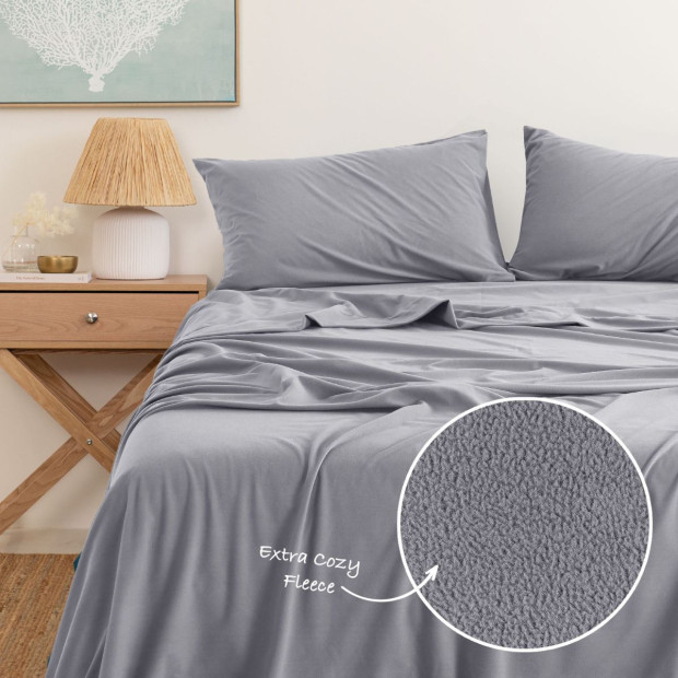 Polar Fleece Flannel Sheet Set - Single - Grey Image 3