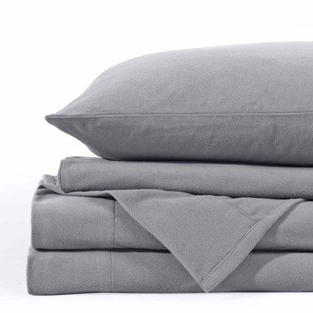 Polar Fleece Flannel Sheet Set - Single - Grey Image 4
