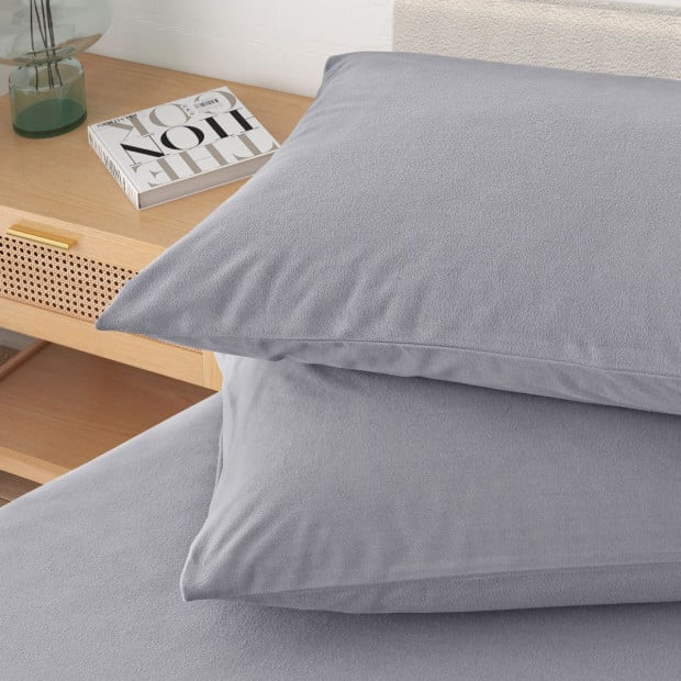 Polar Fleece Flannel Sheet Set Cozy - Double - Grey Image 5